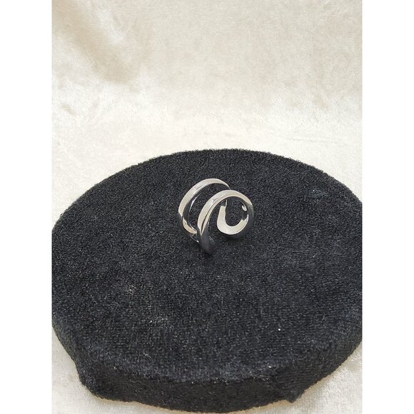 Vintage Unisex Double Band Stainless Steel Solid Double Loop Ring - Picture 7 of 7